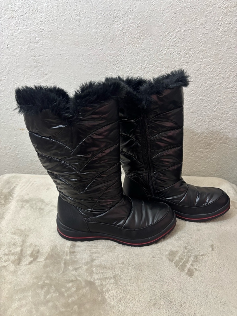Women's Black Faux-Fur Winter Boots